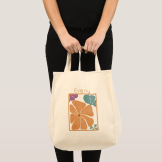 Modern Söt Watercolor Blommigt Tote Bag Tygkasse