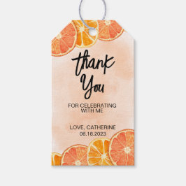 Modern sötad Orange Citrus Slice Sommardag Presentetikett