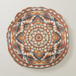Modern Southwest Mandala Rund Kudde