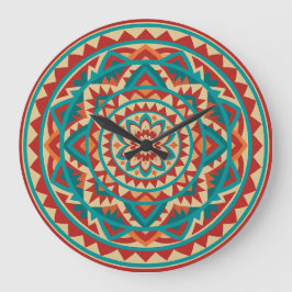 Modern Southwest Mandala Stor Klocka