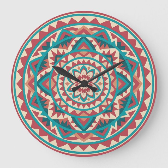 Modern Southwest Mandala Stor Klocka (Framsida)