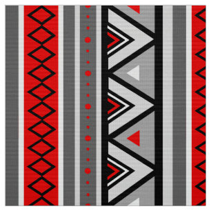 Modern Southwestern geometriskt, rött & grått/gr Tyg