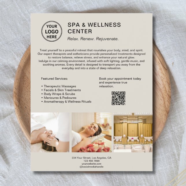 Modern Spa Hälsa Center Promotive Business Reklamblad (Modern Spa Wellness Center Promotional Business Flyer)