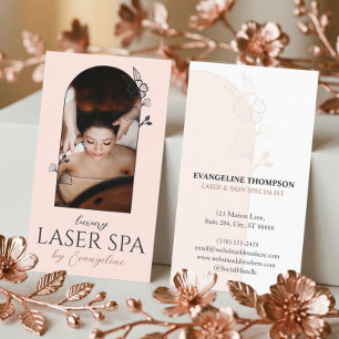 Modern Spa Laser Specialist Blommande Rosark Foto Visitkort