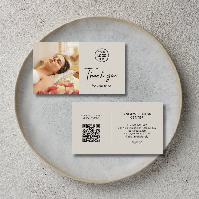 Modern Spa Massage Terapeut Tack Kort (Modern Spa Massage Therapist Thank You Card)