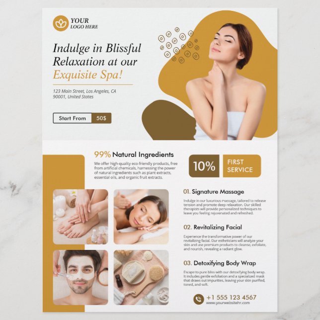 Modern spa, skönhetsvård, skönhetsvård reklamblad (Framsidan)
