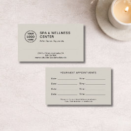 Modern Spa Välbefinnande Neutral Beige Tidsbeställning Kort