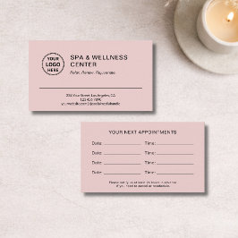 Modern Spa Välbefinnande Rosa Tidsbeställning Kort