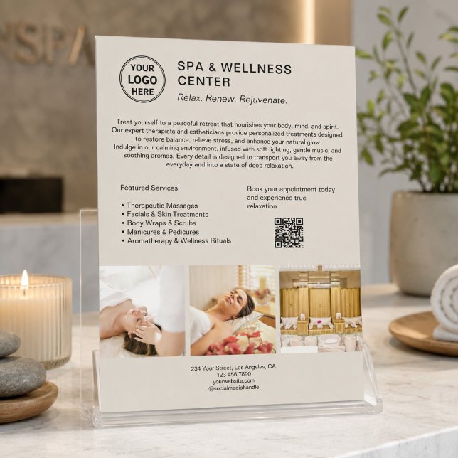 Modern Spa Wellness Center Reklamverksamhet Reklamblad (Modern Spa Wellness Center Promotional Business Flyer)