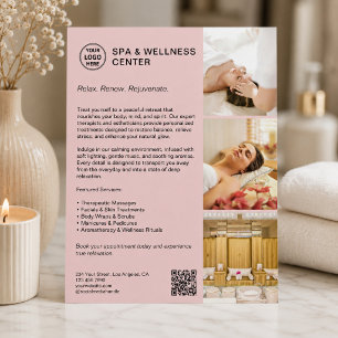 Modern Spa Wellness Rosa Marknadsföring Företag  Reklamblad