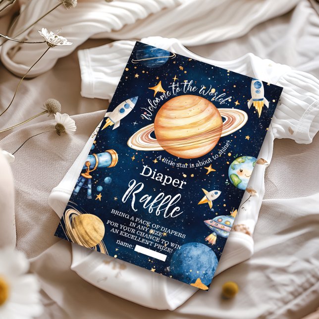 Modern Space Outer Galaxy Diapper Raffle Tilläggskort (Skapare uppladdad)