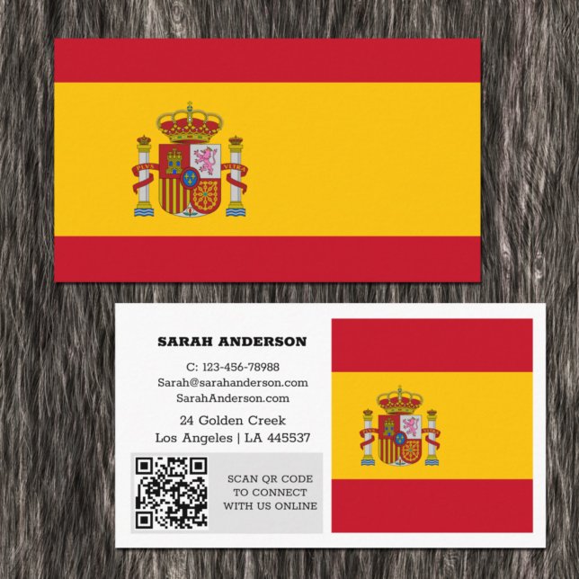 Modern Spanien, Affärskort, spansk Flagga/QR-kod Visitkort (Skapare uppladdad)