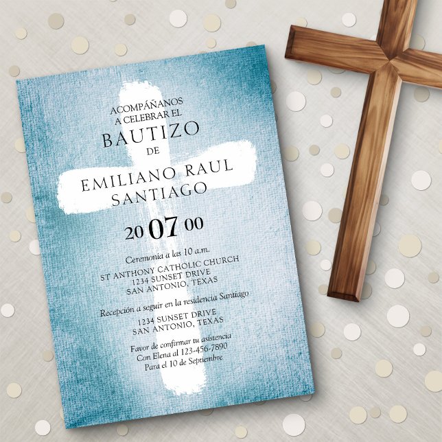 Modern spansk baptism inbjudningar (Skapare uppladdad)