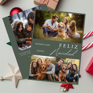 Modern spanska Feliz Navidad Photo jul Julkort