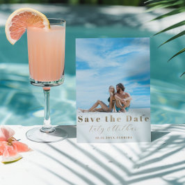 Modern Spara datum faux Guld Julkort