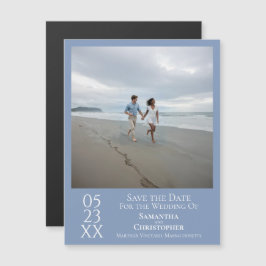 Modern Spara Datum Foto Dammtor Blue Magnet