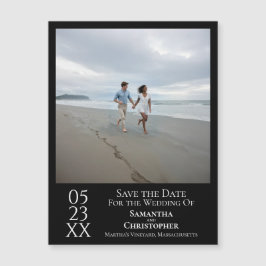 Modern Spara Datum Foto Klassisk Svart Magnet