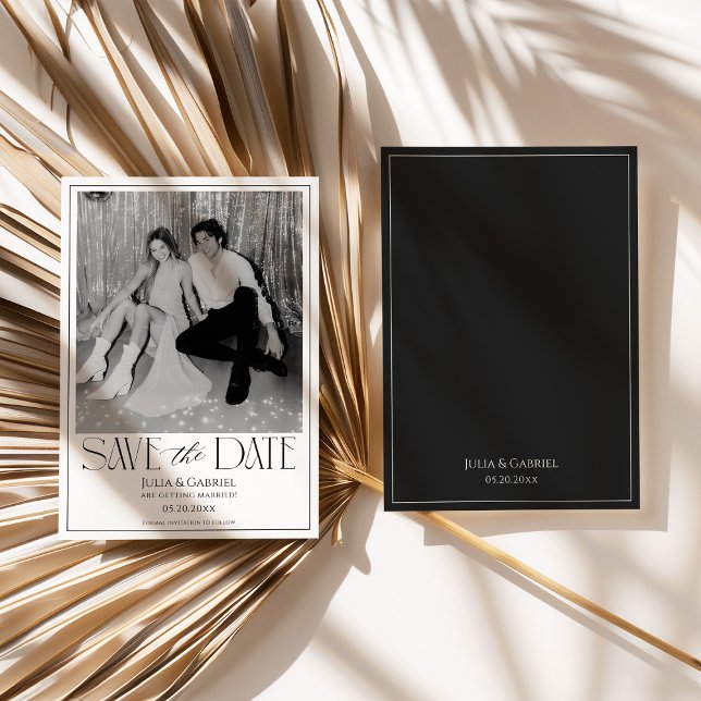 Modern Spara Datum Med Foto Inbjudningar (modern save the date, photo save the date, wedding save the date card, minimalist wedding stationery)