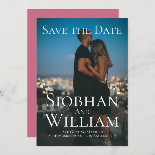 Modern Spara Datum Personlig Foto Inbjudningar (Fram/baksida)