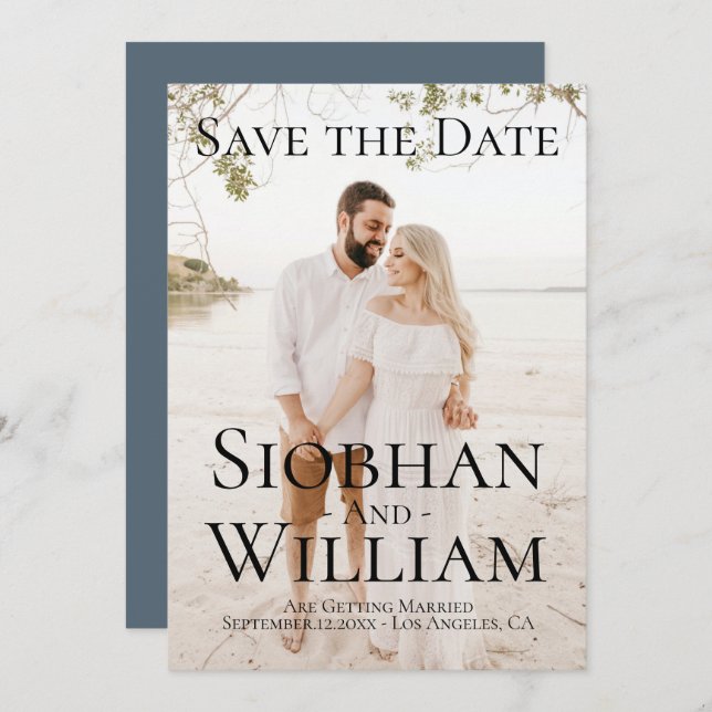 Modern Spara Datum Personlig Foto Inbjudningar (Fram/baksida)