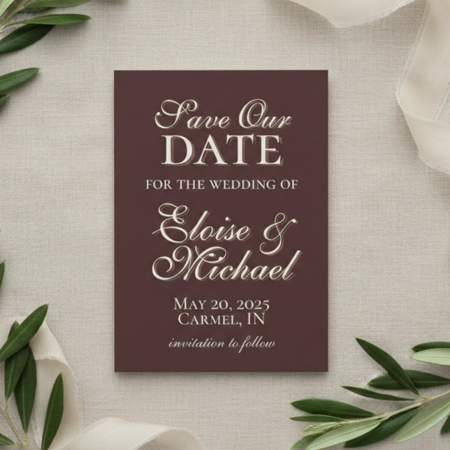 Modern Spara Datumet (Modern Mousse Brown Vertical Photo Save the Date)