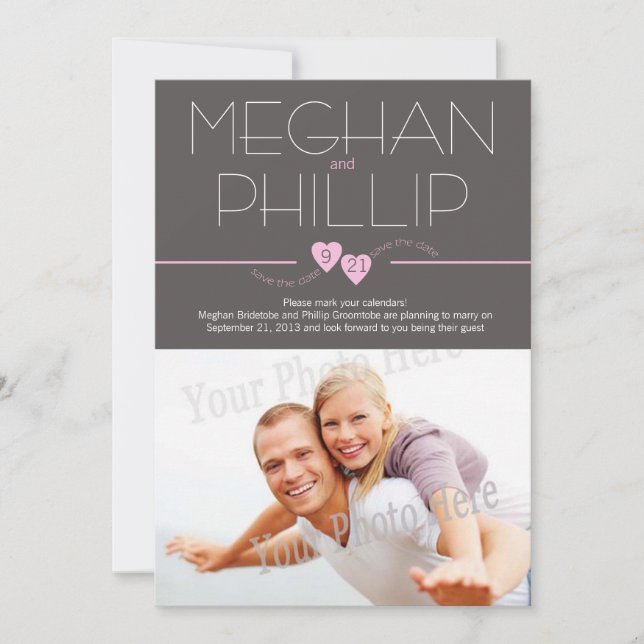 Modern Spara datumet med foto (Framsida)