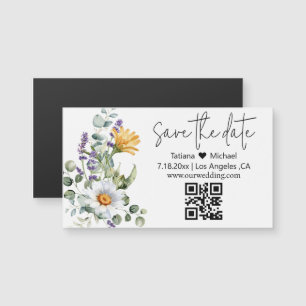 modern spara datumet qr-koden jokblommor magnet