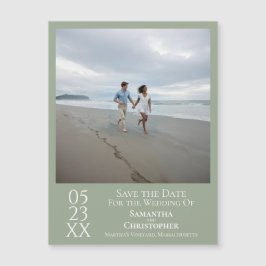 Modern Spara Grönten för datumfoto Sage Magnet