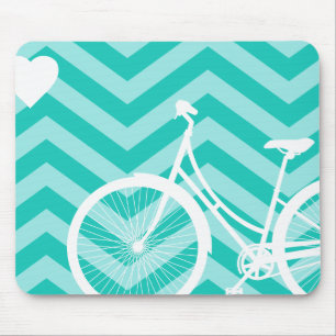 Modern sparrehjärta och cykel Mousepad Musmatta