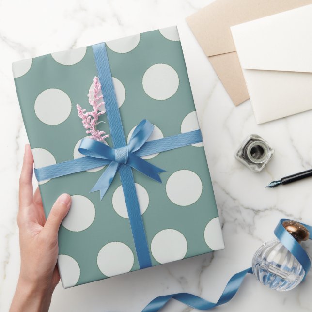 Modern Spearmint och Elfenbenskusten Polka dots ju Presentpapper (Gifting)