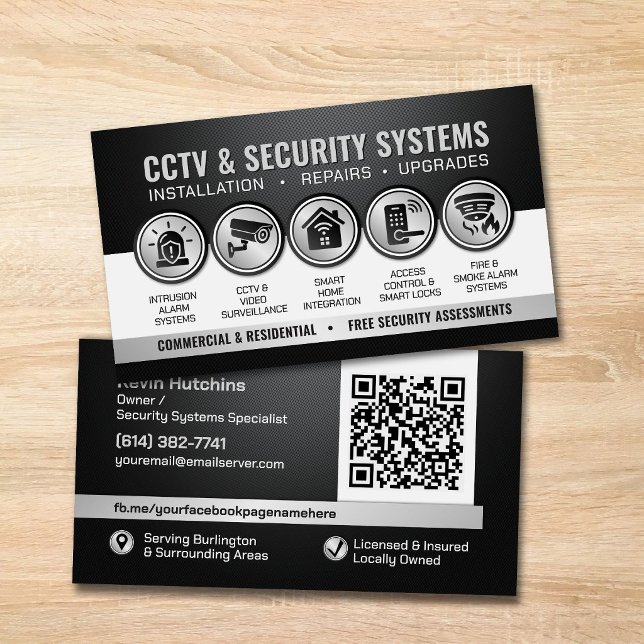Modern specialist på CCTV- och säkerhetssystem Visitkort (Skapare uppladdad)