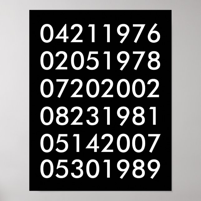 Modern Speciell Data Poster (Framsidan)