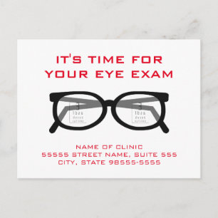 Modern Spectacles Öga Exam Möte påminnelse Vykort