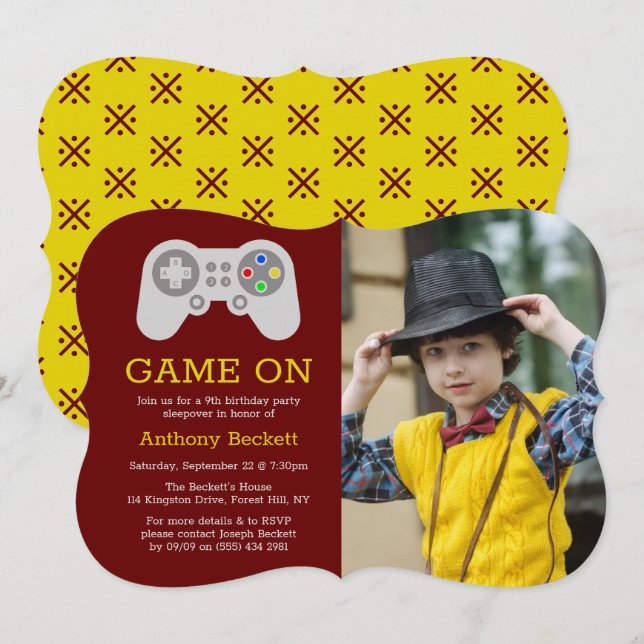 Modern spelare oavsett ålder - foto från födelseda inbjudningar (Fram/baksida)