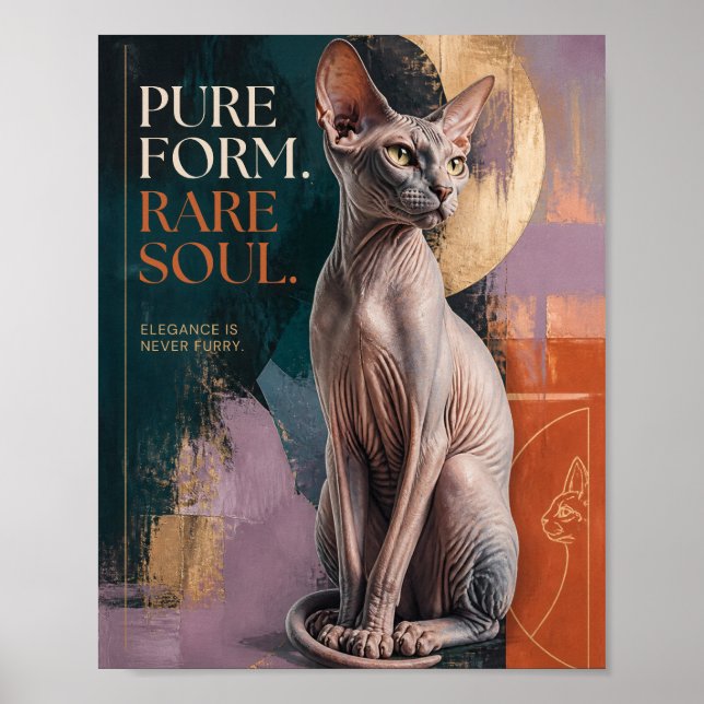 Modern Sphynx-kattkonst Poster (Framsidan)