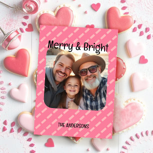 Modern Spicy Rosa Geometric One Photo Julkort