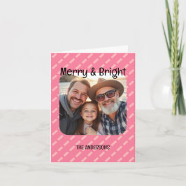 Modern Spicy Rosa Geometrisk En Foto Helgkort