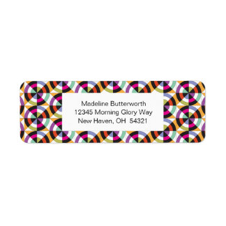 Modern spinning cirklar Quilt Mönster Returadress Etikett