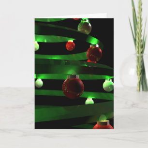 Modern Spiral Christmas Tree Helgkort