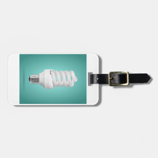 Modern Spiral Compact Fluorescent Lightbulb Bagagebricka (Horisontell Framsida)