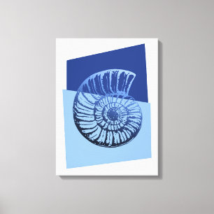 Modern Spiral Snäcka i mitten av århundradet Skriv Canvastryck