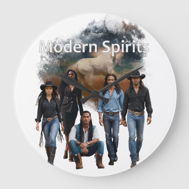 Modern Spirits Crew Cover Art Wall Clock Stor Klocka (Framsida)