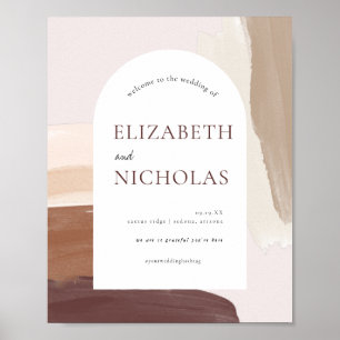 Modern spjutet Terracotta   Välkomsttecken för Brö Poster