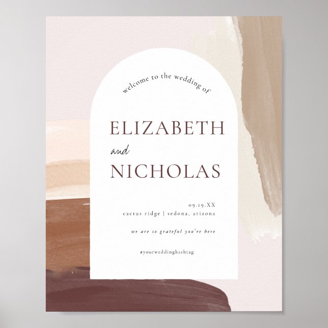 Modern spjutet Terracotta | Välkomsttecken för Brö Poster (Framsidan)