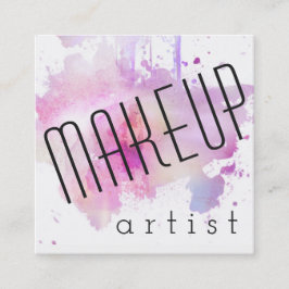 modern splatter för vattenfärg för makeupkonstnär fyrkantigt visitkort