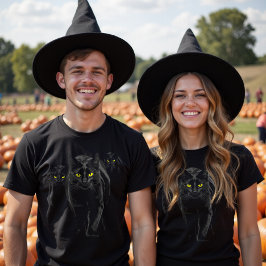 Modern Spooky Black Cat Shadow Gothnatural T Shirt