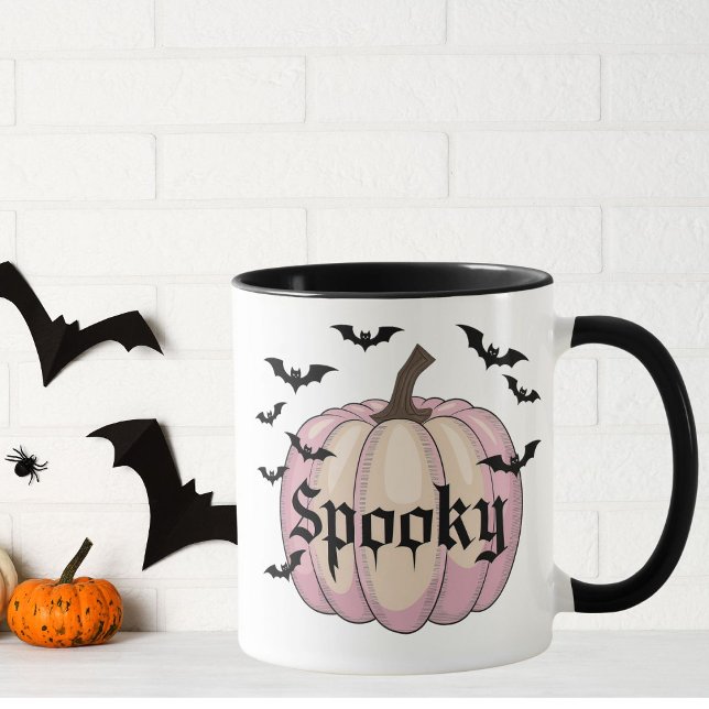 Modern Spooky Rosa Pumpkin Mugg (Skapare uppladdad)