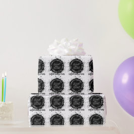 Modern Spooky Vibes Endast Black och White Hallowe Presentpapper