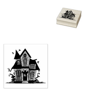 Modern Spooky vintage Haunted house Stämpel