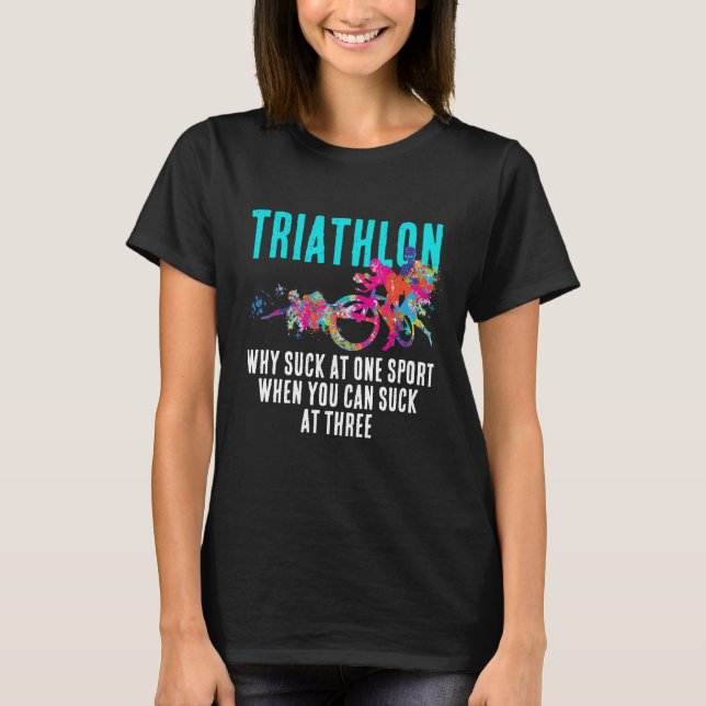 Modern Sport Sarcasm Triathlon Fetstilad Turkos St T Shirt (Framsida)